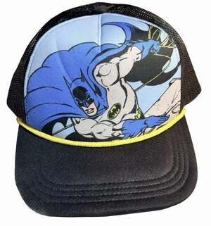 Lids Exclusive DC Comics Batman Trucker Hat Mesh Snapback Adjustable Black Cap